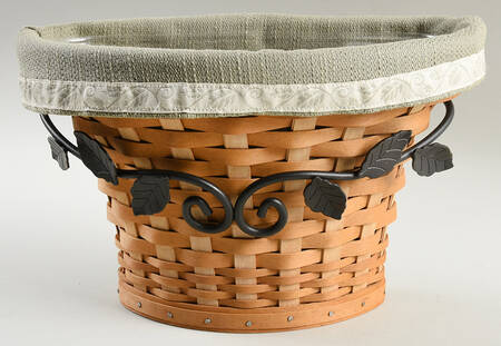 Baskets Wall Vase Basket with Liner, Protector & Metal Hanger by Longaberger