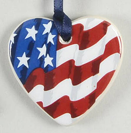 Baskets Small Heart Shape Flag Tie-On Charm for Basket