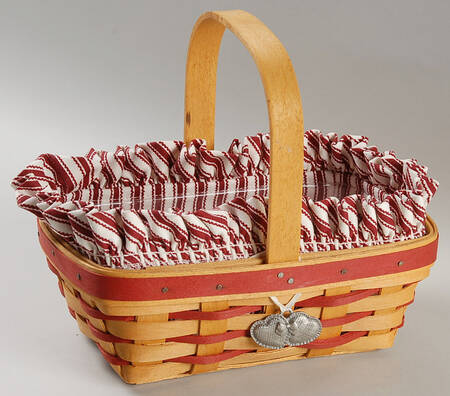 Baskets Red Sweet Treats Basket W/Liner,Protector&Charm