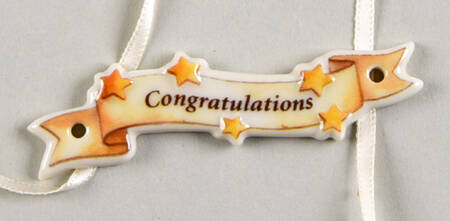 Baskets Congratulations Ribbon Basket Charm Tie-On
