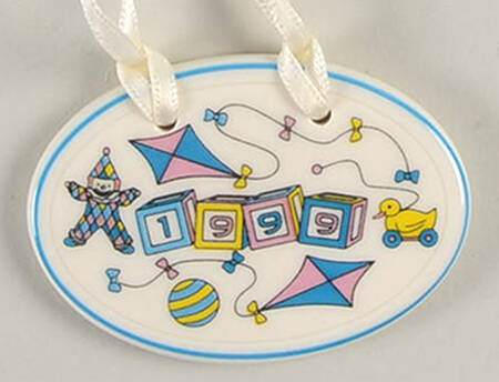 Baskets 1999 New Baby Basket Charm Tie-On