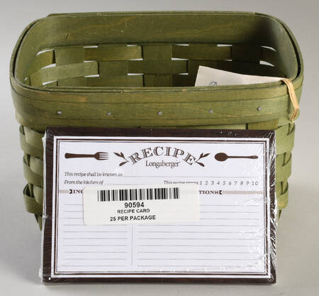 Baskets Large Recipe Basket with 25 Count Recipe Cards by Longaberger