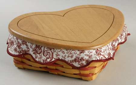 Baskets Love Letters Heart Basket W/Lid,Liner&Protector