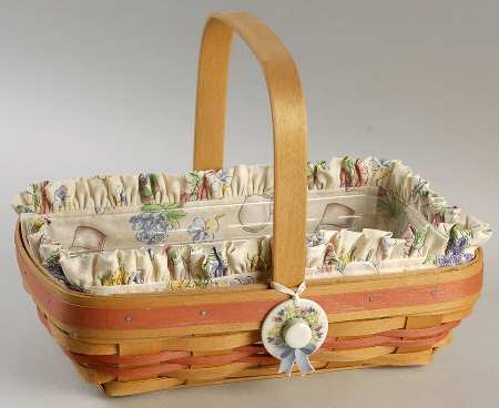 Baskets Early Blossoms Basket & Liner w/Protector&Charm
