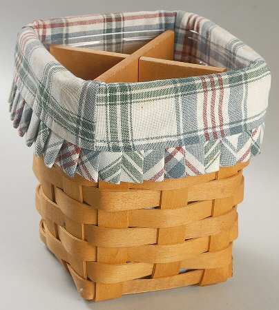 Baskets Small Spoon Basket W/Liner,Divider&Protector