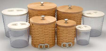 Baskets Canister Basket & Protectors with Charms - Set of 4