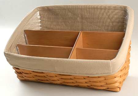 Baskets Large Desktop & Liner w/Protector & Wood Dividers