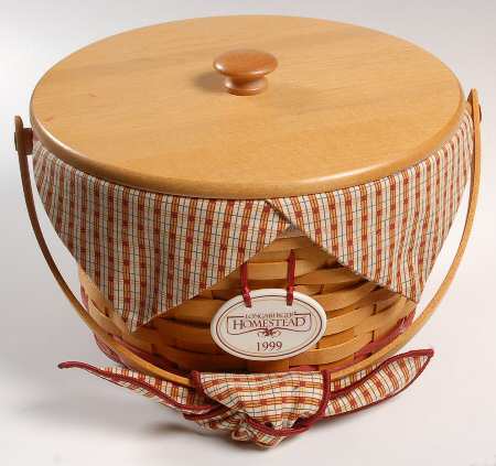 Baskets 6pc Homestead Basket(Lid,Liner,Protector,Tie&Charm