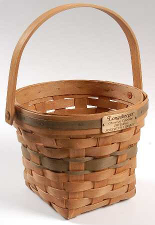 Baskets Green Weave Poinsettia Basket