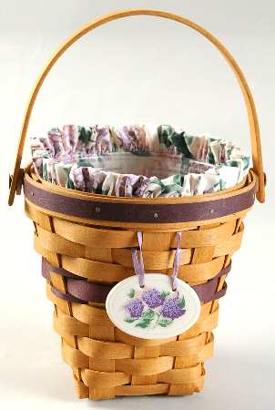 Baskets Lilac Basket W/Liner, Protector & Charm