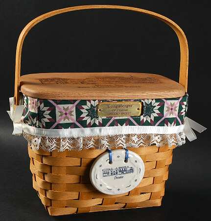 Baskets 1993 Dresden Tour Basket W/Lid,Liner,Protect&Charm