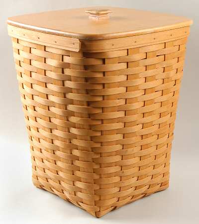 Baskets Medium Square Waste Basket W/Lid & Protector