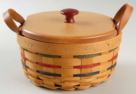 Baskets Woven Traditions Button Basket W/Lid & Protector