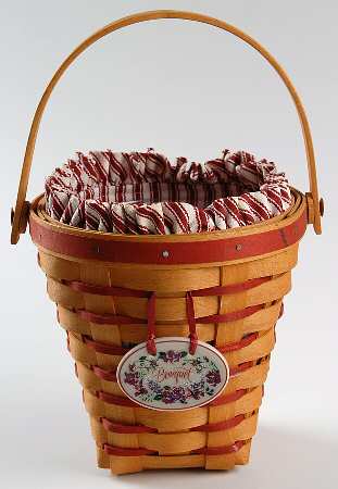 Baskets Sweetheart Bouquet Basket W/Liner,Protector&Charm
