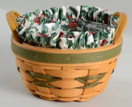 Baskets Green Peppermint Basket & Liner W/Protector&Charm