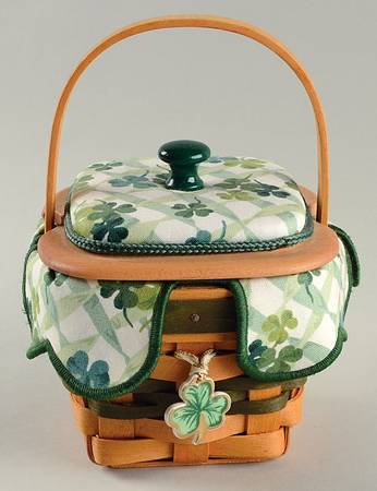 Baskets Lots of Luck Basket & Lid w/Liner,Protector&Charm