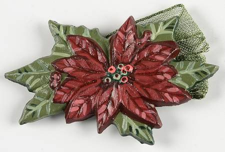 Baskets Metal Poinsettia Tie-On Charm for Basket