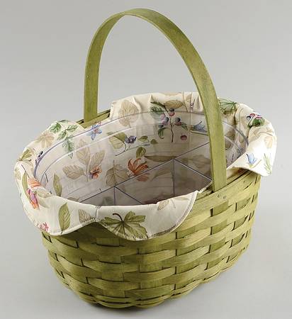 Baskets Oval Spring Basket & Liner w/Divided Protector