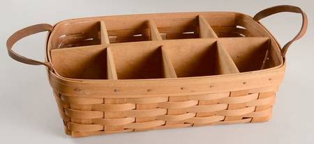 Baskets Pantry Basket & Protector with Wood Divider
