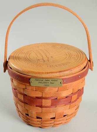 Baskets 1993 National Sales Small Fruit Basket & Lid