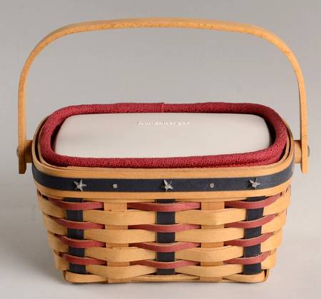 Baskets Proudly American Tea Basket&Liner w/Divided Protec