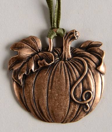 Baskets Bronze Plate Pumpkin Tie-On Charm for Basket