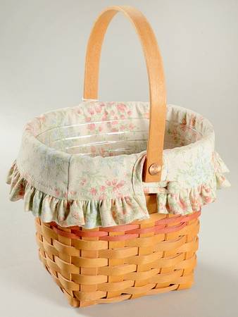 Baskets Vintage Blossoms Basket & Liner w/Protector