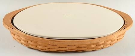 Baskets Oval Serving Tray Basket with Protector & Lid