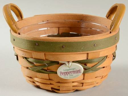 Baskets Green Peppermint Basket & Protector w/Charm