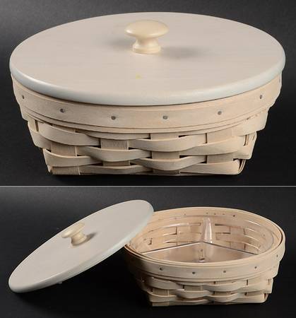 Baskets Small Catch All Basket & Lid w/Divided Protector
