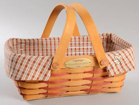 Baskets 2000 Red Accent Woven Memories w/Liner&Protector