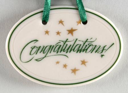 Baskets Green Congratulations Basket Charm Tie-On