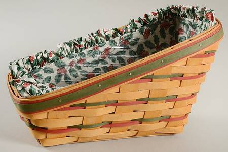 Baskets Holiday Sleigh Basket & Liner w/Protector