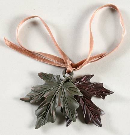 Baskets Double Leaf Basket Charm Tie-On
