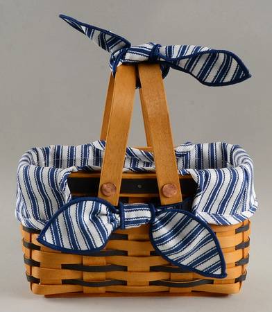 Baskets Blue Picture Perfect w/Liner, Protector&Handle Tie