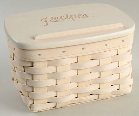 Baskets Small Recipe Basket & Engraved Lid w/Protector