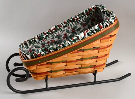 Baskets Holiday Sleigh&Runner w/Liner&Divided Protector
