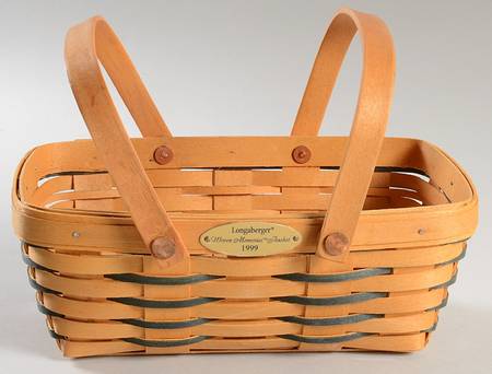 Baskets 1999 Woven Memories Blue Accent Basket by Longaberger