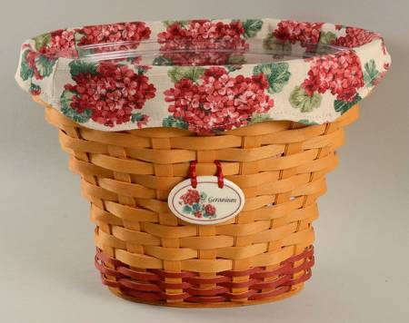 Baskets Geranium Basket&Liner w/Protector,Insert&Charm