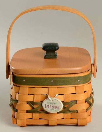 Baskets Green Let it Snow&Lid w/Liner,Protector & Charm