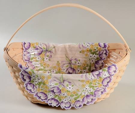 Baskets Crocus Basket & (2)Hankerchiefs w/Protector