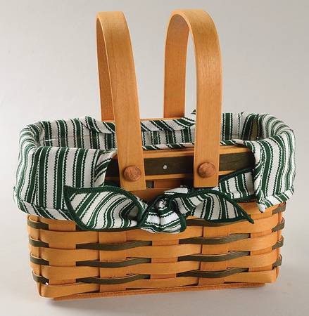 Baskets Green Picture Perfect Basket & Liner w/Protector