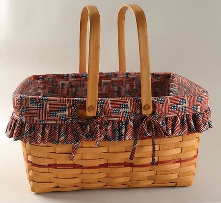 Baskets (2 Handle)Red Weave Large Market&Liner w/Protector