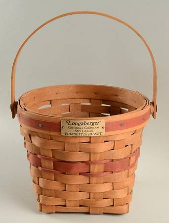 Baskets Red Weave Poinsettia Basket