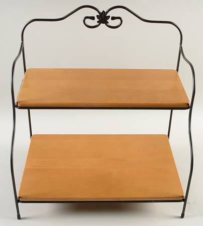 Baskets Small Metal Baker's Rack & Wood Shelves