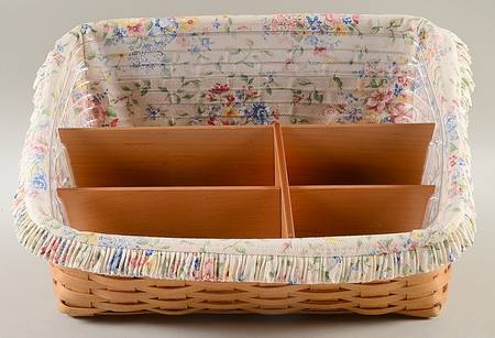 Baskets Large Desktop & Liner w/Protector & Wood Dividers
