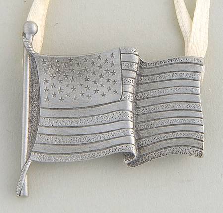 Baskets Old Glory Flag (Pewter) Charm Tie-On for Basket