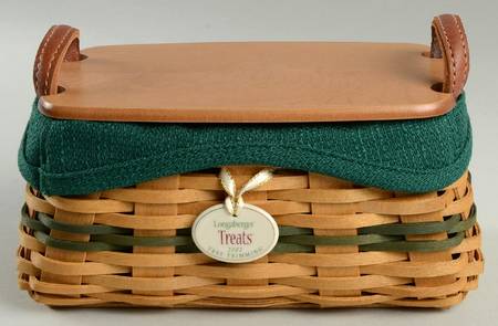 Baskets Green Treats Basket&Lid w/Liner,Protector&Charm