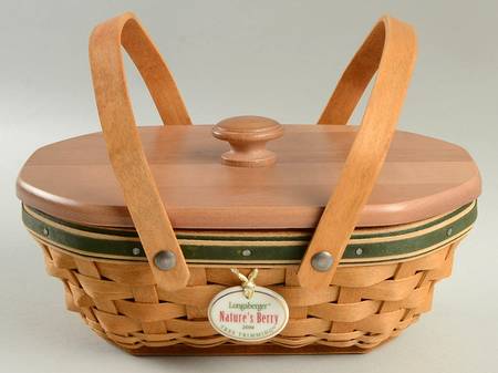 Baskets Green Nature's Berry Basket&Lid w/Protector&Charm