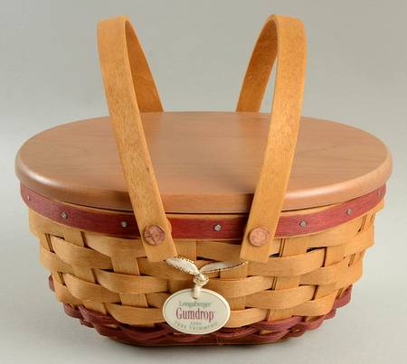 Baskets Red Gumdrop Basket & Lid w/Protector & Charm